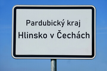 Ortsschild Pardubický kraj Hlinsko v Čechách