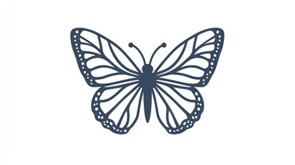 Monarch Butterfly Silhouette Elegant Insect Design for Nature and Art Projects