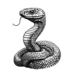 Fototapeta premium Snake scale hood fang cobra reptile venom animal strike wildlife jungle hiss pattern coil desert predator serpent detail isolated on transparent background png