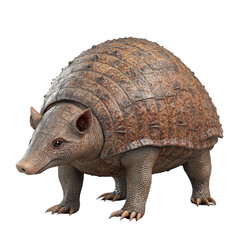 Fototapeta premium Armadillo mammal armor shell wildlife desert texture defense tail nature claw earth protection texture isolated on transparent background, png