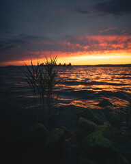 Nice sunset over lake Balaton, Hungary