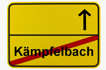Illustration eines Ortsausgangsschildes von Kämpfelbach in Baden-Württemberg