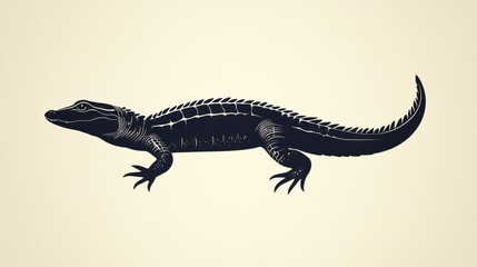 Obraz premium Stylized Alligator Silhouette Reptile Illustration Wildlife Art Vector Graphic