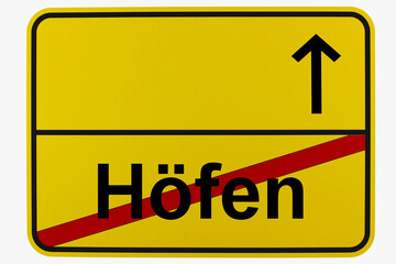 Fototapeta premium Illustration eines Ortsausgangsschildes von Höfen in Baden-Württemberg