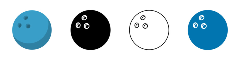 Bowling ball Icon. Bowling ball Icon in different colors and styles.