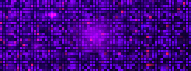 Obraz premium Purple discoball texture. Glowing wall or floor background in a nightclub or discotheque.