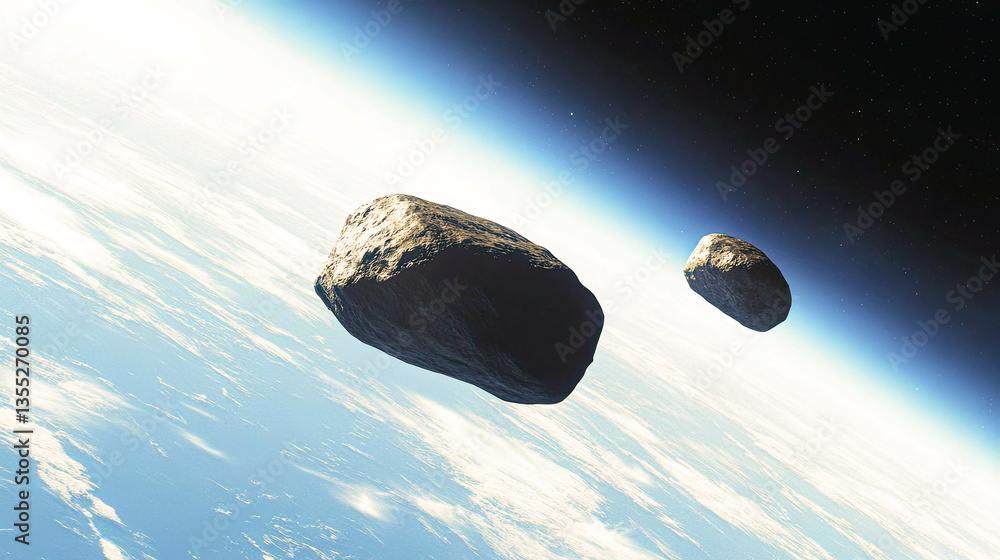 Poster understanding the odds of asteroids colliding with earth through scientific exploration