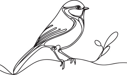 Titmouse Vector Drawing – Minimalist Avian Design