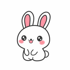 Cute bunny drawing for baby fashion T-Shirt print design