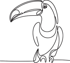 Tropical Toucan Line Art | Minimalist Vector Illustration