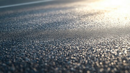 Asphalt Texture: Glistening Road Surface at Dawn
