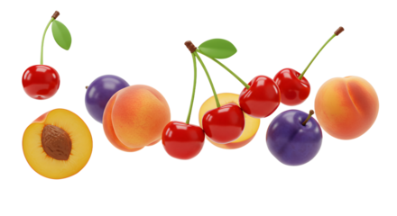 Smiling Cherry and Peach Pyramid Display