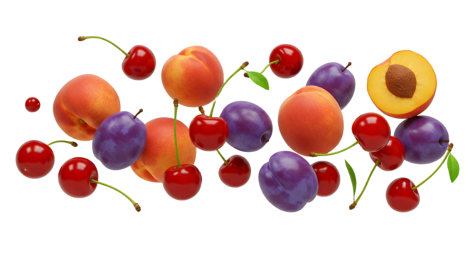 Cherry and Peach Smiley Pattern Stack