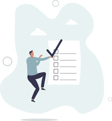 Self assessment, evaluate yourself for personal development or work improvement concept.flat character life .