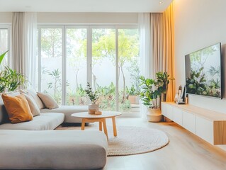 Fototapeta premium Bright modern living room