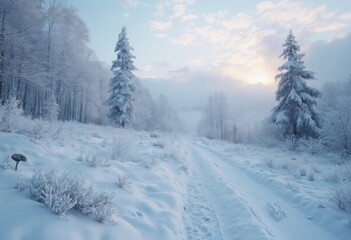 Snowy Winter Forest Landscape