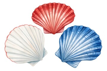 seashells on white background