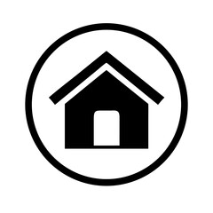 Obraz premium Black house icon in a circular frame 