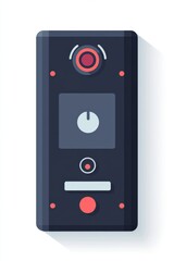 Flat art representation of a modern electronic device with stylish design