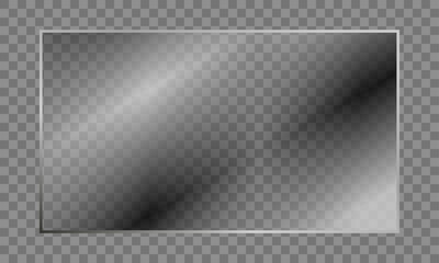16:9 vector image of a mirror reflection, suitable for application on glass, plastic, or acrylic window surfaces. Offers a glossy, luminous appearance with bright highlights and transparency.	