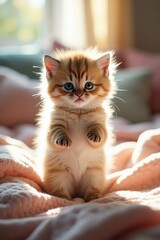 cat on the bed