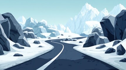 Winter Wonderland Road Trip: A Serene Snowy Mountain Pass