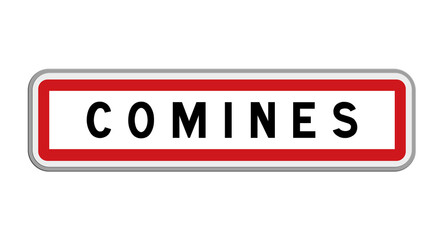 Titre : Panneau de Comines, Nord, Hauts-de-France