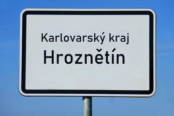 Ortsschild Karlovarský kraj Hroznětín