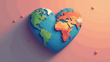 Fototapeta premium artist creates earth design stylized heart shape abstract