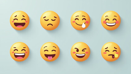 Fototapeta premium emoticon set similar emoji set isolated vector illustration design style