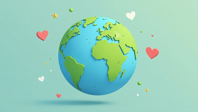 illustration planet earth world health day hand drawn style vector