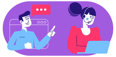 Diverse People Illustrations - Online Communication, Conversations, and Chatting in Different Poses
