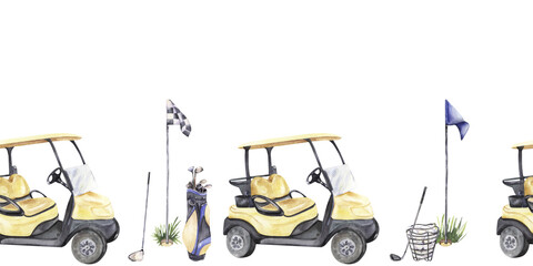 Seamless border with golf elements