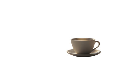 A minimalist coffee cup on a saucer perfect for culinary and beverage themes ideal for advert
