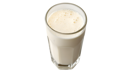 A refreshing glass of milk with frothy top perfect for health and nutrition themes