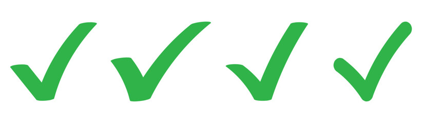 Check box icon with correct, accept checkmark icons tick box checked. Green Check mark icon vector set. Green tick check mark icon vector. Set of green check mark isolated vector icons.