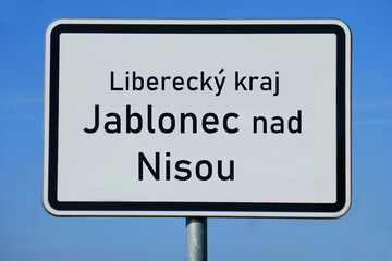 Ortsschild Liberecký kraj Jablonec nad Nisou