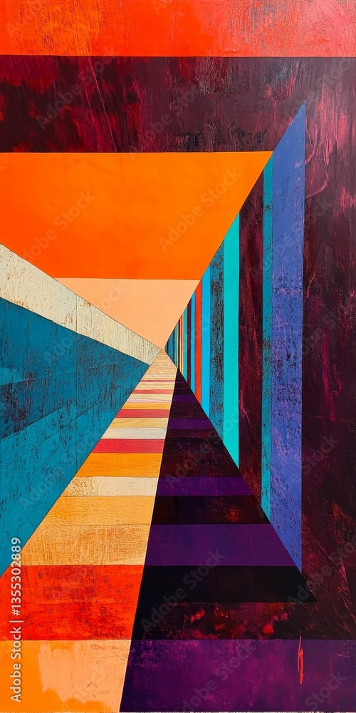 Aufkleber geometric shapes create a colorful abstract perspective.