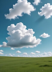 Fototapeta premium Beautiful Cloudy Sky Above Green Field
