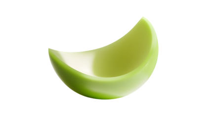 Abstract Crescent Shape in Vibrant Green and Yellow Ideal for Design Projects Creative Artwor