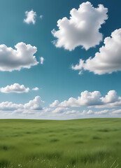 Fototapeta premium Beautiful Cloudy Sky Above Green Field