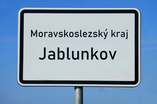 Ortsschild Moravskoslezsk&yacute; kraj Jablunkov