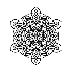 Fototapeta premium Mandala Coloring book line art vector illustration. Vector abstract mandala pattern. Hand drawn doodle mandalas coloring book