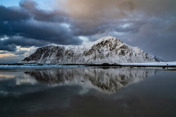 Sunrise and or sunset in the Lofoten Islands (Norway)