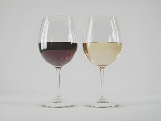 Naklejka premium Two wine glasses with wine