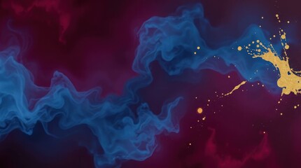 Blue flow on a burgundy background.