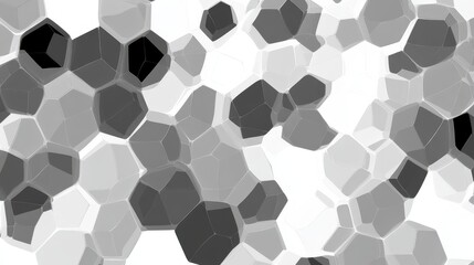 Abstract 3D Hexagon Mosaic Monochrome Geometric Pattern.
