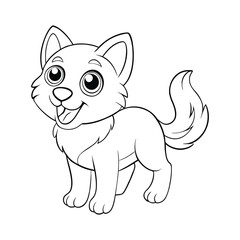 Happy dog coloring page for kids