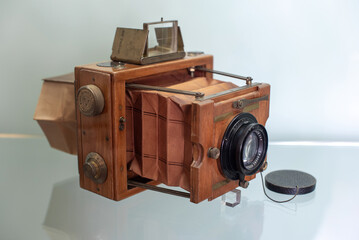 Porto, Portugal - 31 May 2023 - vintage camera at the Portuguese Center of Photography