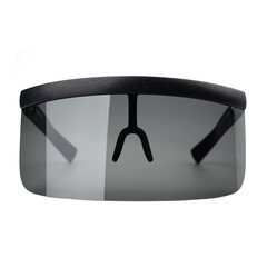Futuristic black glasses - visor on a white background